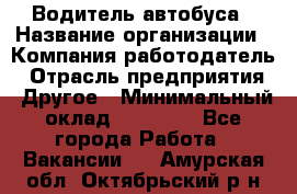 Водитель автобуса › Название организации ­ Компания-работодатель › Отрасль предприятия ­ Другое › Минимальный оклад ­ 40 000 - Все города Работа » Вакансии   . Амурская обл.,Октябрьский р-н